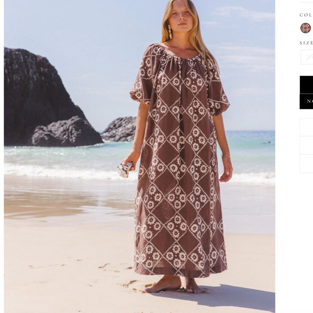 Daughters of India Dahlia Midi Dress in Maple